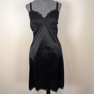 Vintage Gossard Artemis 50s/60s Black Rockabilly Slip Pin-up Lingerie Sz M/L